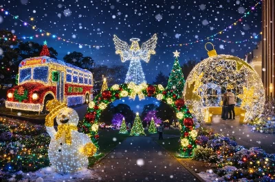 Decorazioni natalizie commerciali all'aperto per l'allegria delle vacanze