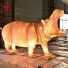 Lanterna illuminata per il festival dei dinosauri per decorazioni da giardino per parchi a tema animali