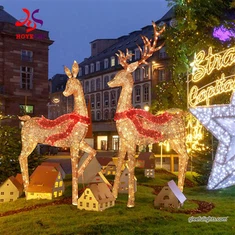 Luce esterna, materiale ecologico, motivo natalizio con renne